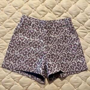 J. Crew Shimmery Gold Leopard Print Dressy Midrise Shorts